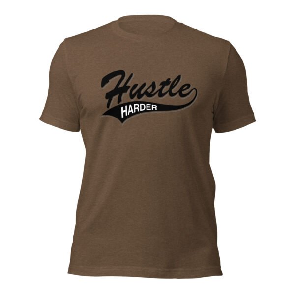 unisex-staple-t-shirt-heather-brown-front-69880db3cc152.jpg Hustle Harder