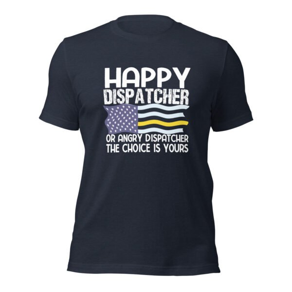 unisex-staple-t-shirt-heather-navy-front-69881433447a3.jpg Happy Dispatcher