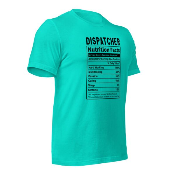 unisex-staple-t-shirt-teal-right-front-6988b10c4e0dd.jpg Dispatcher Nutrition Facts