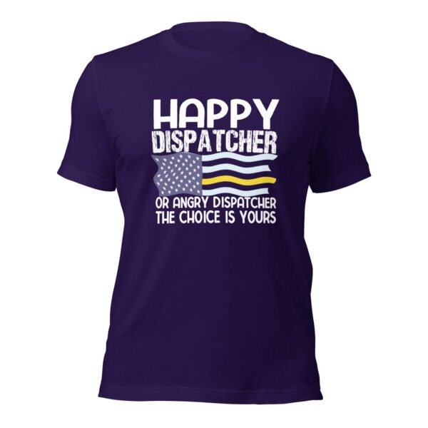 unisex-staple-t-shirt-team-purple-front-6988143351460.jpg Happy Dispatcher