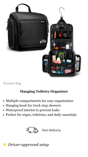 Hanging Toiletry Bag for Truck Drivers (Stay Organized on the Road)