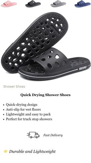 Quick-Dry Shower Shoes for Truckers