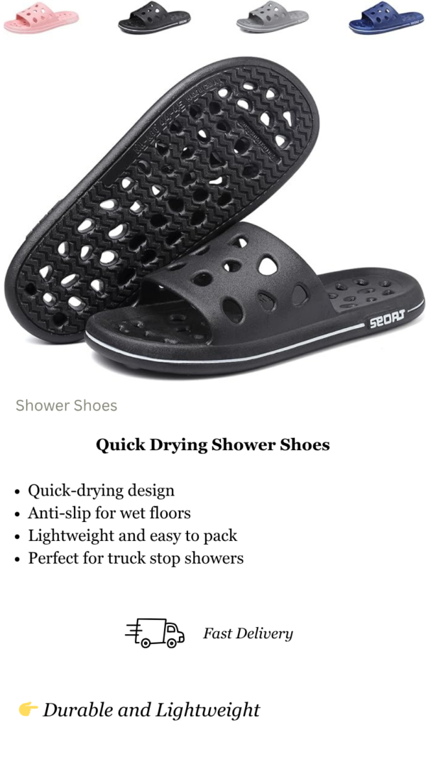 Quick-Dry Shower Shoes for Truckers