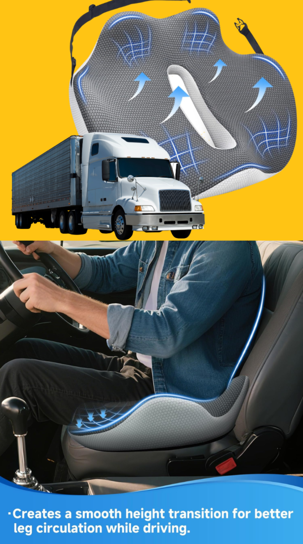 Memory Foam Seat Cushion for Truck Drivers (Back & Pain Relief)